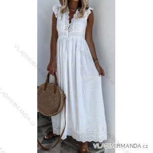 Women's Long Summer Lace Sleeveless Dress (S/M ONE SIZE) ITALIAN FASHION IMPLP2363740015