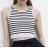 Women's Stripe Sleeveless Crop Top (S/M ONE SIZE) ITALIAN FASHION IMPLP2365260078