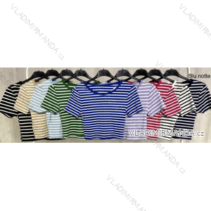 Top Croptop Short Sleeve Women's Stripe (S/M ONE SIZE) ITALIAN FASHION IMPLP2312220045