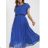 Women's Long Chiffon Belt Short Sleeve Dress (S/M ONE SIZE) ITALIAN FASHION IMWBB231294