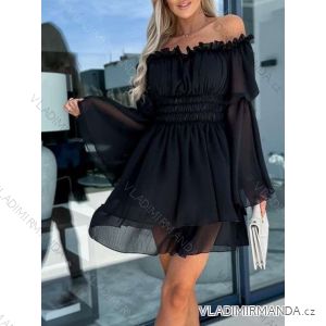 Women's Long Chiffon Short Sleeve Dress (S/M ONE SIZE) ITALIAN FASHION IMWGS231048