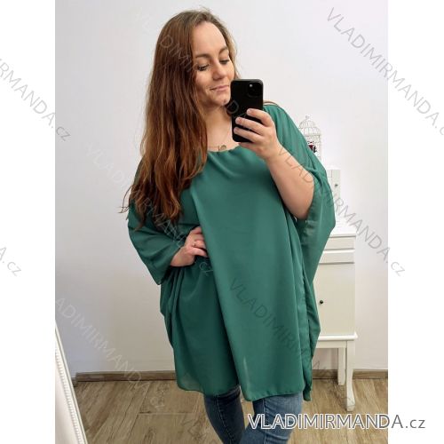 Women's Plus Size Oversize Short Sleeve Tunic (XL/2XL/3XL/4XL ONE SIZE) ITALIAN FASHION IMBM23FATI