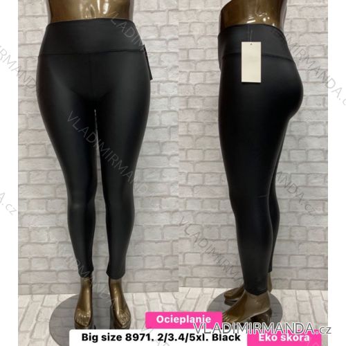 Women's Plus Size Long Leatherette Slim Leggings (2XL/3XL-4XL/5XL) TURKISH FASHION TMWL238971A