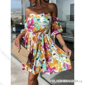 Women's Long Chiffon Short Sleeve Dress (S/M ONE SIZE) ITALIAN FASHION IMWGS231048