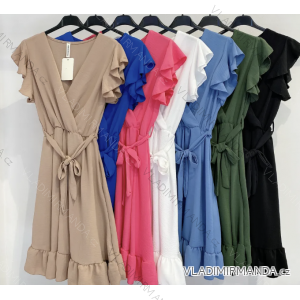 Women's Long Chiffon Short Sleeve Dress (S/M ONE SIZE) ITALIAN FASHION IMWGS231048