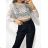 Women's Lace Croptop Long Sleeve Blouse (S/M ONE SIZE) ITALIAN FASHION IMPGM233371