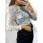 Women's Lace Croptop Long Sleeve Blouse (S/M ONE SIZE) ITALIAN FASHION IMPGM233371