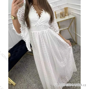 Women's Long Chiffon Short Sleeve Dress (S/M ONE SIZE) ITALIAN FASHION IMWGS231048