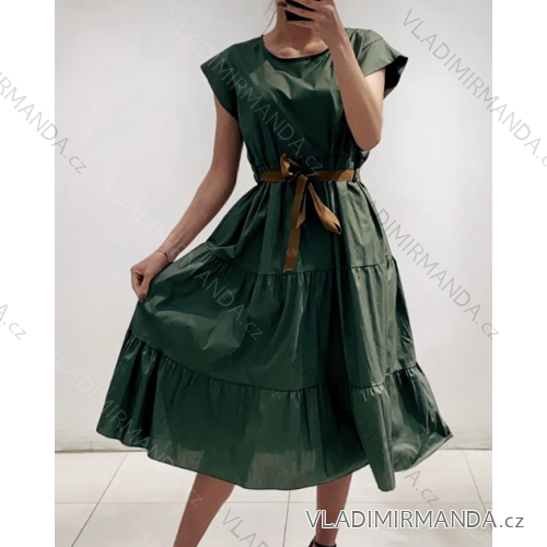 Women's Long Chiffon Short Sleeve Dress (S/M ONE SIZE) ITALIAN FASHION IMWGS231048