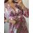 Women's Long Chiffon Short Sleeve Dress (S/M ONE SIZE) ITALIAN FASHION IMWGM23456 S/M pink