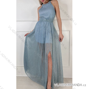 Women's Long Chiffon Short Sleeve Dress (S/M ONE SIZE) ITALIAN FASHION IMWGS231048