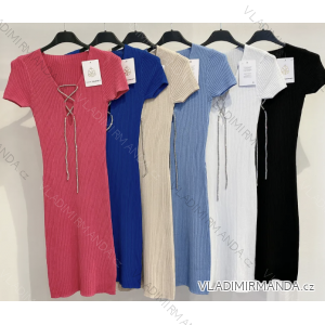 Women's Long Chiffon Short Sleeve Dress (S/M ONE SIZE) ITALIAN FASHION IMWGS231048