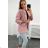 Elegant blazer with lapels in powder pink