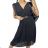 Women's Short Sleeve Shirt Dress (S / M ONE SIZE) ITALIAN FASHION IM422633 S/M black