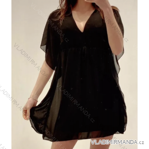 Women's Long Chiffon Short Sleeve Dress (S/M ONE SIZE) ITALIAN FASHION IMWGS231048