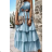 Women's Long Chiffon Short Sleeve Dress (S/M ONE SIZE) ITALIAN FASHION IMWGS231048