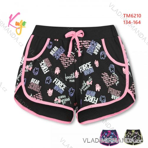 Kraťas shorts with sequins baby teen girl (98-128) KUGO K627