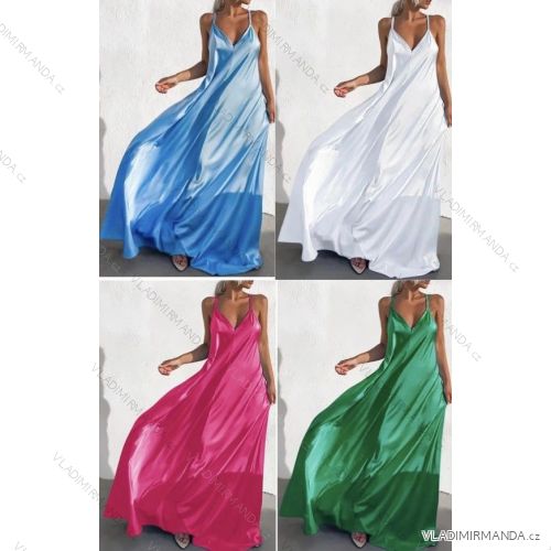 Long summer dress with straps for women (S/M ONE SIZE) ITALIAN FASHION IMWB23297