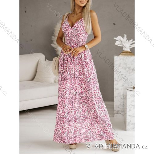 Long summer dress with straps for women (S/M ONE SIZE) ITALIAN FASHION IMD23347-1