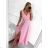 Women's elegant evening dress with straps (S/M ONE SIZE) ITALIAN FASHION IMM22fs52571/DR dark pink