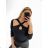 T-shirt elegant long sleeve women (S / M ONE SIZE) ITALIAN FASHION IMWK21008 S/M white