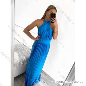 Women's Long Elegant Pleated Sleeveless Dress (S/M ONE SIZE) ITALIAN FASHION IMPGM2322112