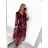 Women's Long Elegant Chiffon Long Sleeve Dress (S/M ONE SIZE) ITALIAN FASHION IMWGB231010