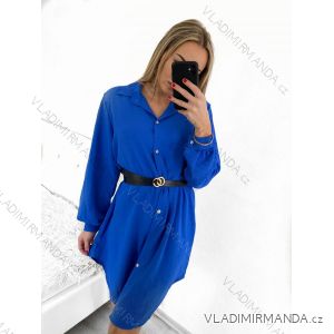 Women's Long Sleeve Belted Shirt Dress (S/M ONE SIZE) ITALIAN FASHION IM423150/DU