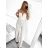 Women's long sleeveless/strapless jumpsuit (S/M ONE SIZE) ITALIAN FASHION IMPBB23B8850/DU white