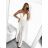 Women's long sleeveless/strapless jumpsuit (S/M ONE SIZE) ITALIAN FASHION IMPBB23B8850/DU white