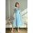 Women's Plus Size (42-46) Long Elegant Party Sleeveless Dress POLISH FASHION PMLBC23265-10 Light blue 42