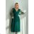 Women's Plus Size (42-46) Long Elegant Party Sleeveless Dress POLISH FASHION PMLBC23265-10 dark green 34