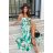 Women's Plus Size (42-46) Long Elegant Party Sleeveless Dress POLISH FASHION PMLBC23265-10 Green 34