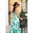 Women's Plus Size (42-46) Long Elegant Party Sleeveless Dress POLISH FASHION PMLBC23265-10 Green 34