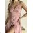 Women's Plus Size (42-46) Long Elegant Party Sleeveless Dress POLISH FASHION PMLBC23265-10 pink 34