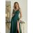 Women's Plus Size (42-46) Long Elegant Party Sleeveless Dress POLISH FASHION PMLBC23265-10 dark green 40