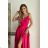 Women's Plus Size (42-46) Long Elegant Party Sleeveless Dress POLISH FASHION PMLBC23265-10 fuchsia 38