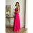 Women's Plus Size (42-46) Long Elegant Party Sleeveless Dress POLISH FASHION PMLBC23265-10 fuchsia 38