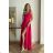 Women's Plus Size (42-46) Long Elegant Party Sleeveless Dress POLISH FASHION PMLBC23265-10 fuchsia 38