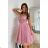 Women's Plus Size (42-46) Long Elegant Party Sleeveless Dress POLISH FASHION PMLBC23265-10 pink 38