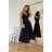 Women's Plus Size (42-46) Long Elegant Party Sleeveless Dress POLISH FASHION PMLBC23265-10 black 34