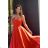 Women's Plus Size (42-46) Long Elegant Party Sleeveless Dress POLISH FASHION PMLBC23265-10 red 40