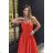 Women's Plus Size (42-46) Long Elegant Party Sleeveless Dress POLISH FASHION PMLBC23265-10 red 40