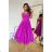 Women's Plus Size (42-46) Long Elegant Party Sleeveless Dress POLISH FASHION PMLBC23265-10 purple 36