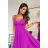 Women's Plus Size (42-46) Long Elegant Party Sleeveless Dress POLISH FASHION PMLBC23265-10 purple 36