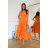 Women's Plus Size (42-46) Long Elegant Party Sleeveless Dress POLISH FASHION PMLBC23265-10 oranžová 36