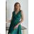 Women's Plus Size (42-46) Long Elegant Party Sleeveless Dress POLISH FASHION PMLBC23265-10 Green 44