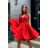 Women's Plus Size (42-46) Long Elegant Party Sleeveless Dress POLISH FASHION PMLBC23265-10 red 38