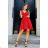 Women's Plus Size (42-46) Long Elegant Party Sleeveless Dress POLISH FASHION PMLBC23265-10 red 38