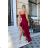 Women's Plus Size (42-46) Long Elegant Party Sleeveless Dress POLISH FASHION PMLBC23265-10 Wine 40